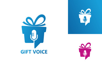 Gift Voice Logo Template Design Vector, Emblem, Design Concept, Creative Symbol, Icon