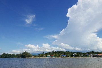 Small village nearby the sea. Lawas Sarawak Malaysia © MohamadFaizal