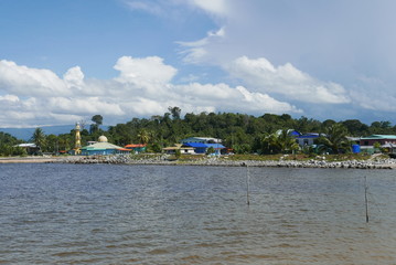 Small village nearby the sea. Lawas Sarawak Malaysia © MohamadFaizal