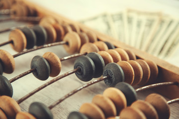 abacus with money