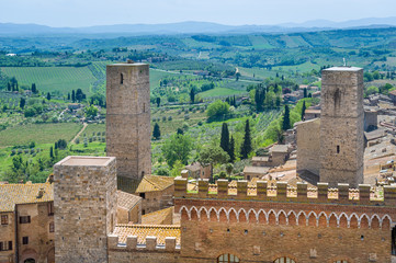 Fototapeta na wymiar Famous San Gimignano towers
