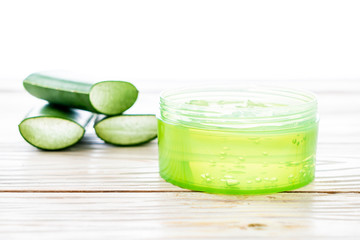 aloe vera gel with aloe sliced