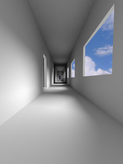 Way into the room, Walkway, 3D rendering