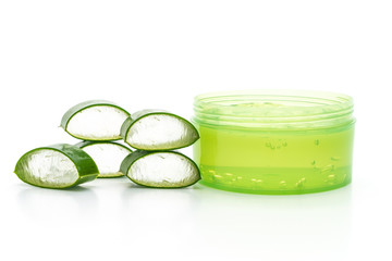 aloe vera gel with aloe sliced