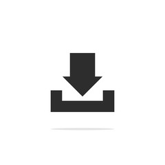 Monochrome download icon . Vector illustration.