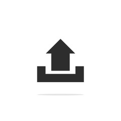 Monochrome upload icon . Vector illustration.