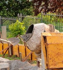 Old electric portable concrete mixer