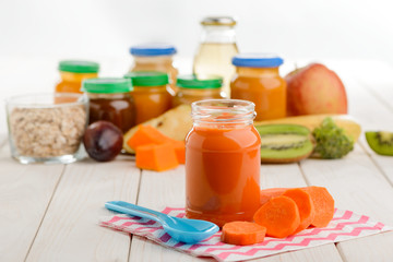 Jar of carrot puree