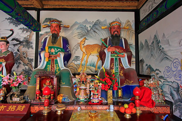 god of wealth sculpture in mammon temple, Hohhot city, Inner Mongolia autonomous region, China