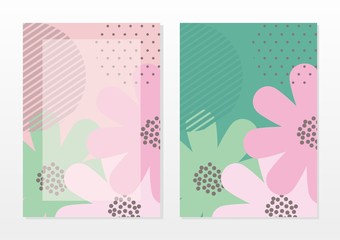 Beautiful abstract card design with turquoise and pink color 