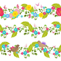 collection of seamless floral borders for your design