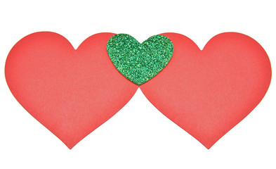 red heart on white background