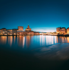 Fototapeta na wymiar Helsinki, Finland. View Of Embankment With Uspenski Cathedral In