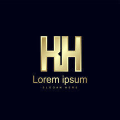 Initial Letter KH Logo Template Vector Design