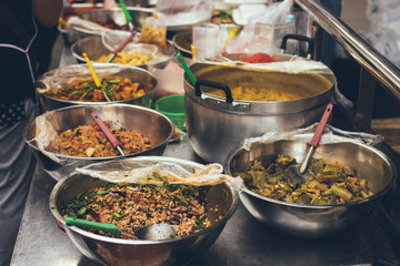 Street food in Bangkok, Thailand, Asia.