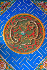 Coloured glaze paintings in a temple