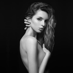Young beautiful blonde with sexy body