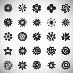 Flower icons set on white background for graphic and web design, Modern simple vector sign. Internet concept. Trendy symbol for website design web button or mobile app