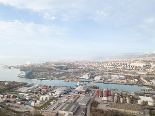 Fototapeta premium Aerial View city, port . Drone Photography