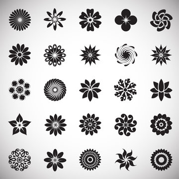 Flower icons set on white background for graphic and web design, Modern simple vector sign. Internet concept. Trendy symbol for website design web button or mobile app
