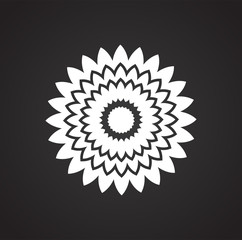 Flower icon on black background for graphic and web design, Modern simple vector sign. Internet concept. Trendy symbol for website design web button or mobile app