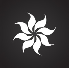 Flower icon on black background for graphic and web design, Modern simple vector sign. Internet concept. Trendy symbol for website design web button or mobile app
