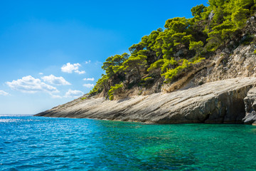 Obraz premium Greece, Zakynthos, Greek swimming paradise at coast of ionian island