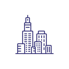 Business center line icon. Building, skyscraper, downtown. Construction concept. Can be used for topics like real estate, office, city