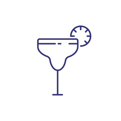 Margarita line icon. Glass, lime, tequila. Cocktail concept. Can be used for topics like bar, party, holiday, celebration