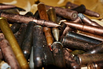 bullets on black background