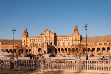 Fototapeta na wymiar Spanish square in Seville