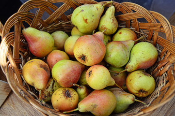 Pears in a basket