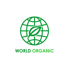World Organic Logo icon vector