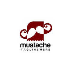 mustache logo vector