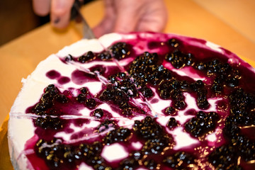 Homemade blueberry Panna Cotta Dessert