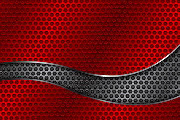 Red metal perforated background