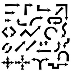 Set of black arrows