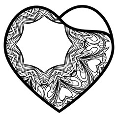 Lacy Hearts With Floral Openwork Pattern. Template For Layouts Wedding Cards, Interior, Laser Cutting, Plotter Cutting Or Printing. Vector Illustration.