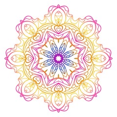 Fototapeta na wymiar Floral color mandala. Arabic, Indian, motifs. Vector illustration.