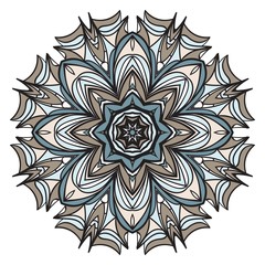 Flower coloring Mandala. decorative elements. Oriental pattern, vector illustration. Indian, moroccan, mystic, ottoman motifs.
