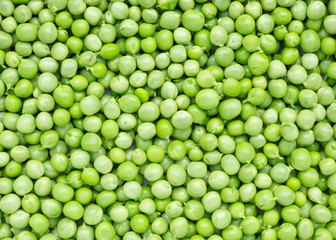 Green peas background. Fresh raw peas.