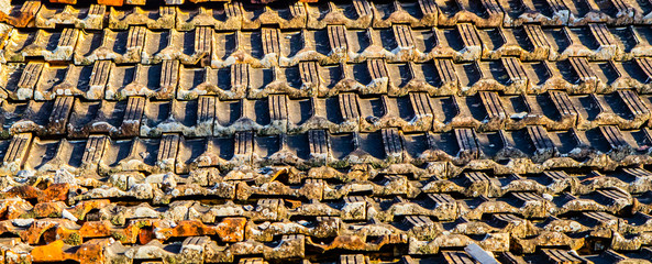 Old tile roof at Cojimar, Cuba