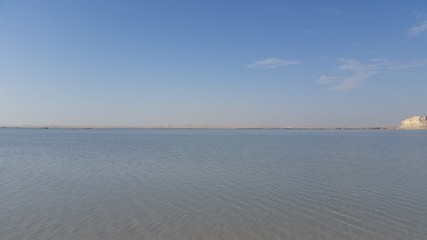 Fototapeta na wymiar Great Western Salt Lake at Siwa Oasis, Egypt, Western Libyan Desert