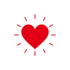 Vector red  heart.  Heart icon. Healthy heart. Medical logo.