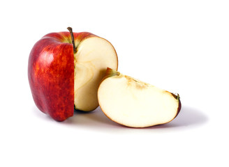 ripe apple on white background