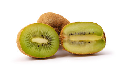 ripe kiwi fruit on white background