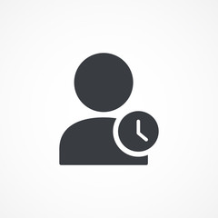 Time, business icon. Time Manager vector icon. Human with clock icon simple vector illustration