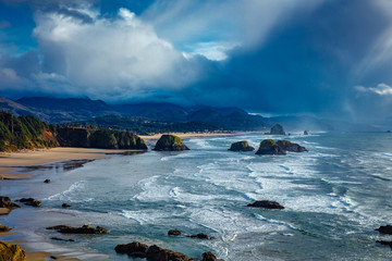 Canon Beach Oregon America before the storm arrived