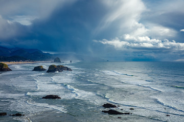 Canon Beach Oregon America before the storm arrived