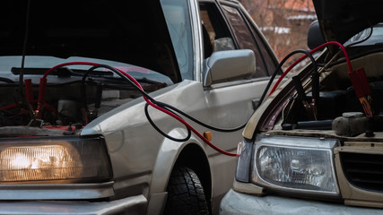 Obraz na płótnie Canvas recharging old car